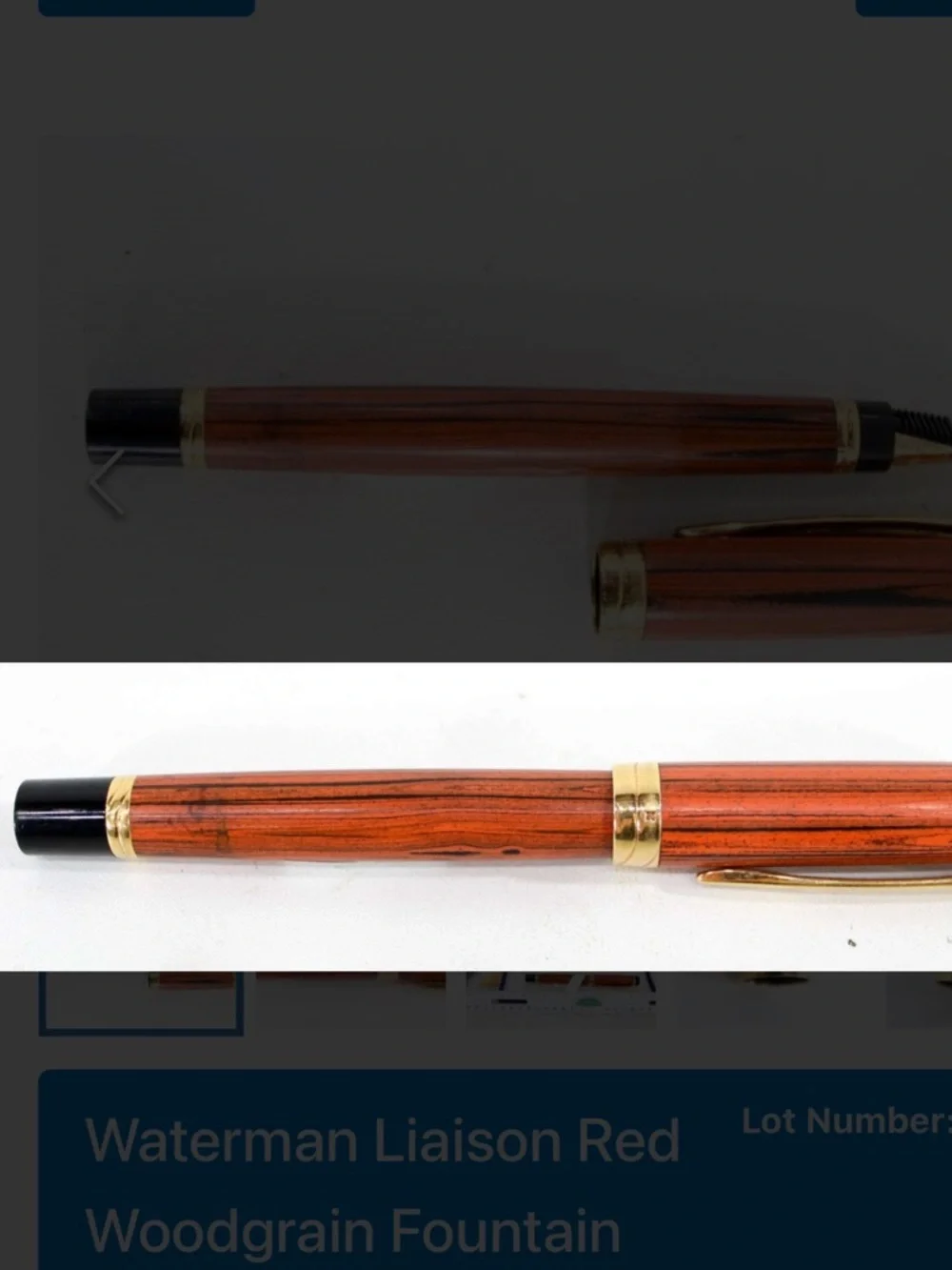 Waterman Liaison Red Woodgrain Fountain Pen , with 18k gold nib, in box with In